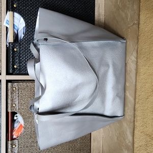 Neiman Marcus silver/ grey tote